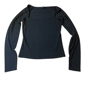Dynamite Black Square Neck Long Sleeve Top - Size M